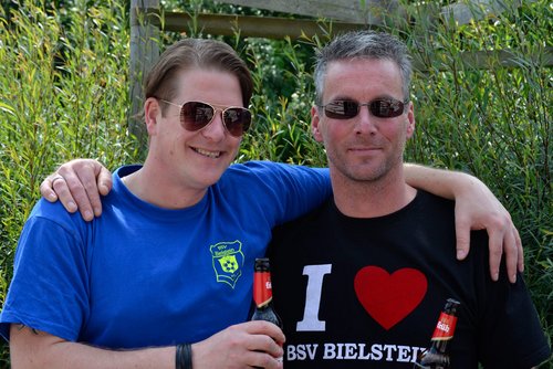 Ließen sich die Laune nicht verderben: Axel Leopold und Holger Schulte ... Ließen sich die Laune nicht verderben: Axel Leopold und Holger Schulte ...