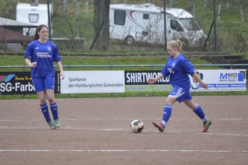 Vivian Schulte und Sarah Kapp bei der Ausführung des Anstoßes