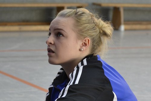 Sarah Kapp beim Aufwärmen vor dem ersten Spiel Sarah Kapp beim Aufwärmen vor dem ersten Spiel