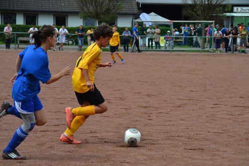 Flügelspielerin Jenny Völker verfolgt Gian-Luca Manueli ... Flügelspielerin Jenny Völker verfolgt Gian-Luca Manueli ...