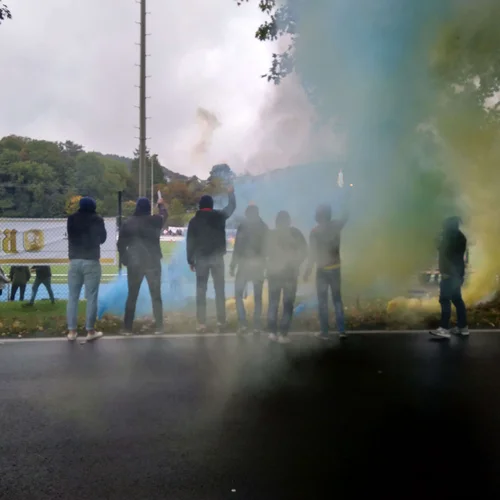 Blau und gelb, wie lieb' ich dich: Unsere Fans leisteten beim Kreispokalfinale unserer Damen sensationellen Support