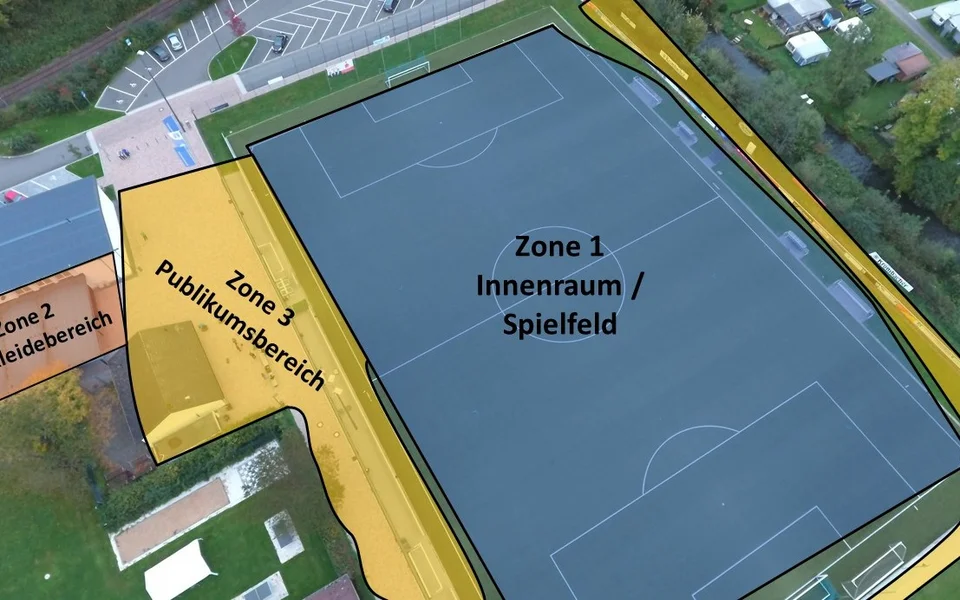 Die Aufenthalts-Zonen in der Dr. Kind-Arena Die Aufenthalts-Zonen in der Dr. Kind-Arena