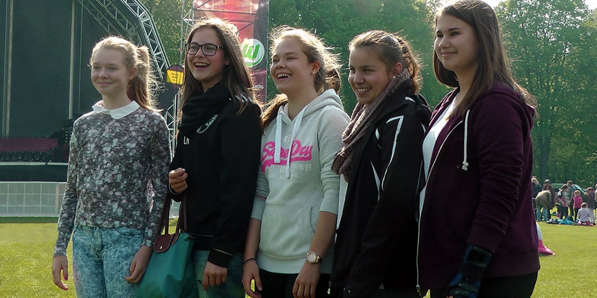 Strahlende Gesichter: Carolin, Linda, Christin, Annalena und Dilara hatten beim Pokalfinale viel Spaß